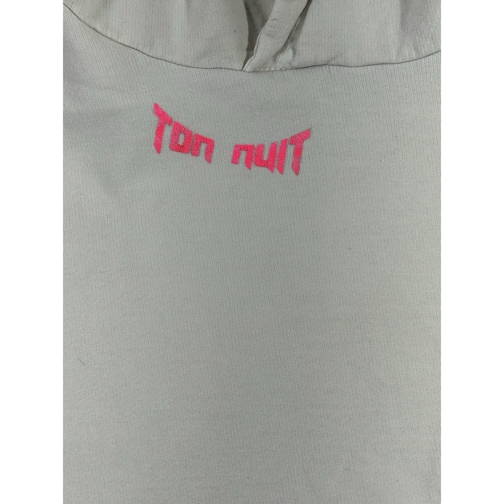 Ton Nuit Say No To Drugs Hoodie M Beige Rhinestone Graphic Stars Distressed - Picture 3 of 7